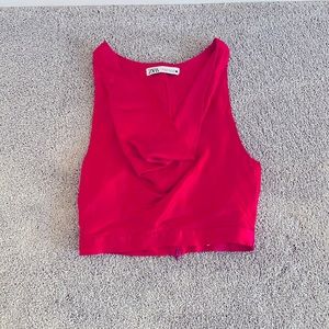 Zara Fuchsia Cowl Neck Crop Top